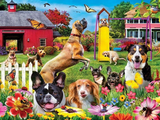 Cottage Garden Dog | Diamond Painting