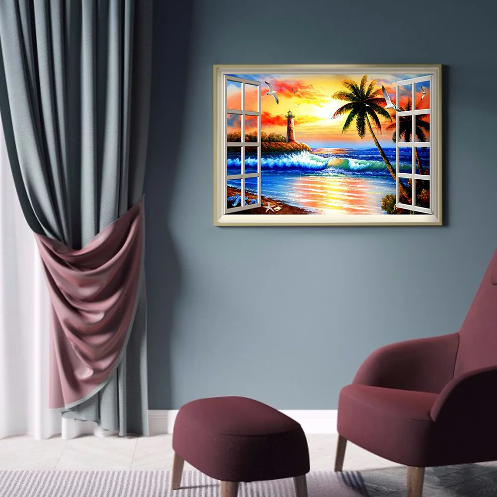 Sea View Outside The Window  | Diamond Painting