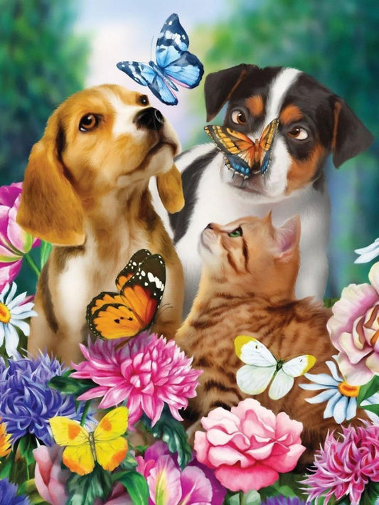 Cottage Garden Dog | Diamond Painting