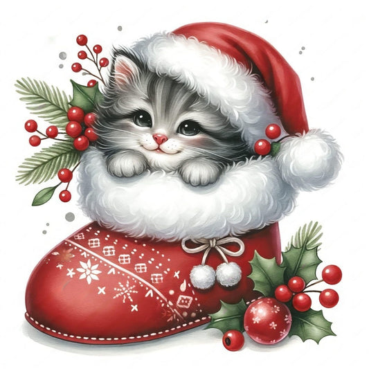 Christmas cat | Diamond Painting