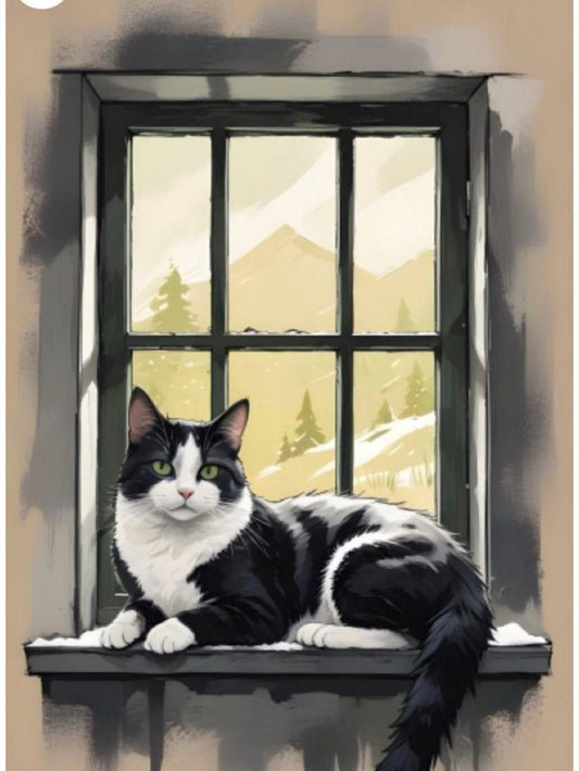 Tuxedo Cat  | Diamond Painting