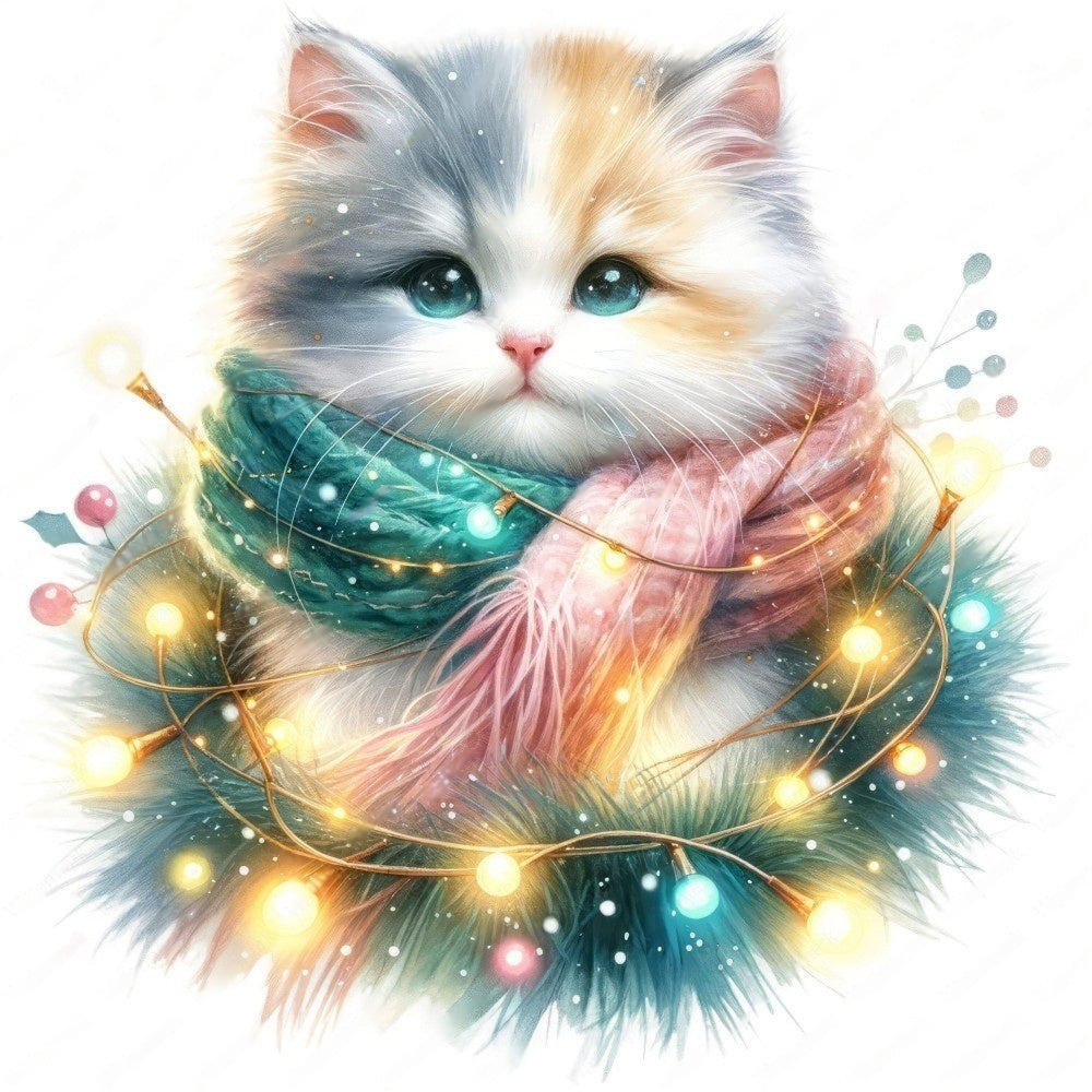 Christmas cat | Diamond Painting