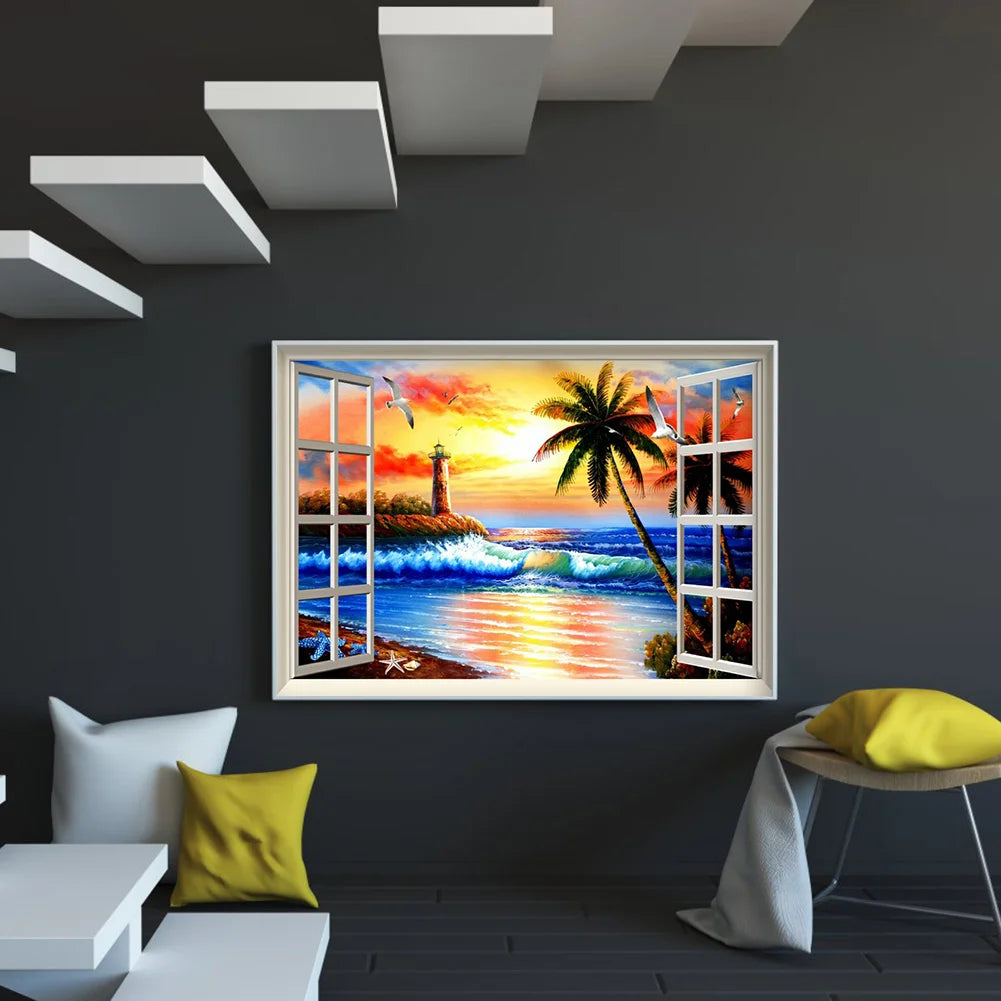 Sea View Outside The Window  | Diamond Painting