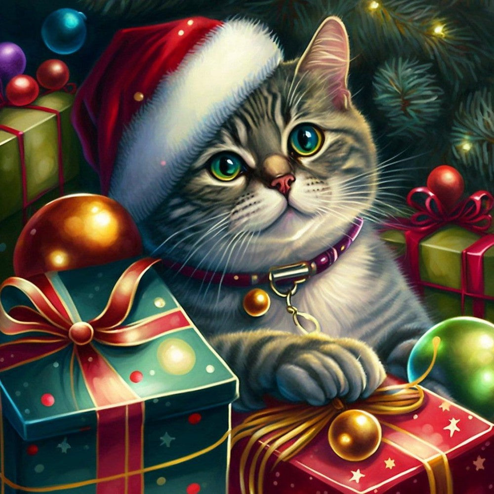 Christmas cat | Diamond Painting