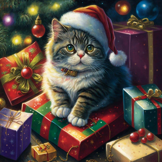 Christmas cat | Diamond Painting