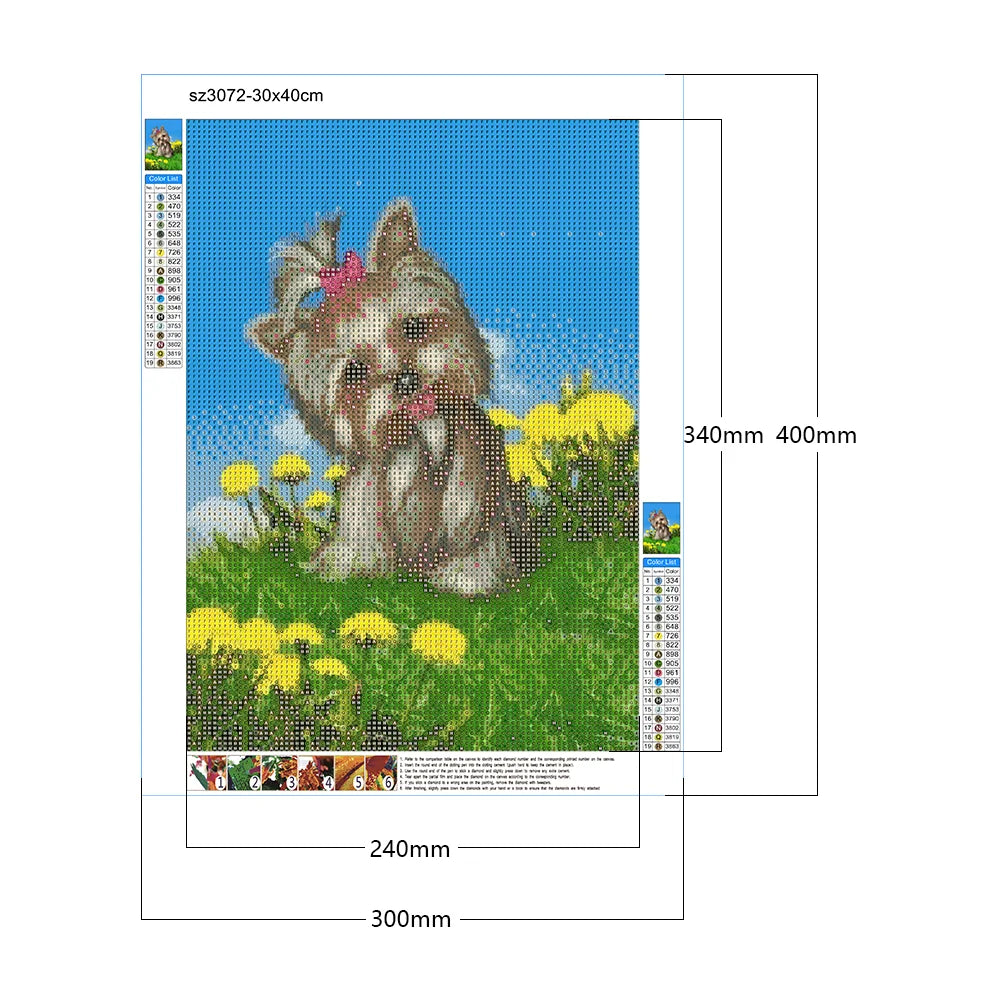 Cute Dog Yorkie | Diamond Painting