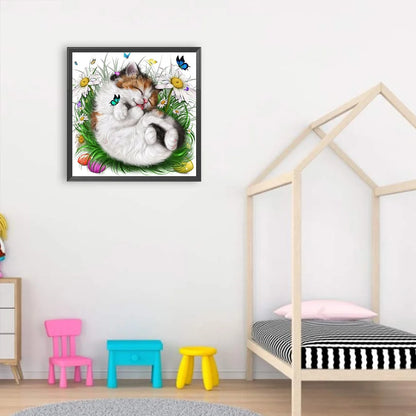Cat with Butterfly | Diamond Painting
