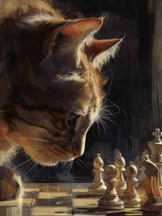 Cats Playing Chess | Diamond Painting