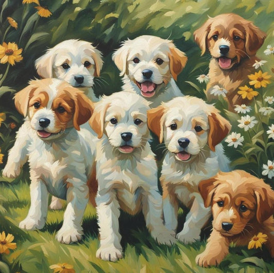 Cottage Garden Dog | Diamond Painting