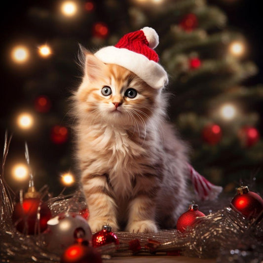 Christmas cat | Diamond Painting