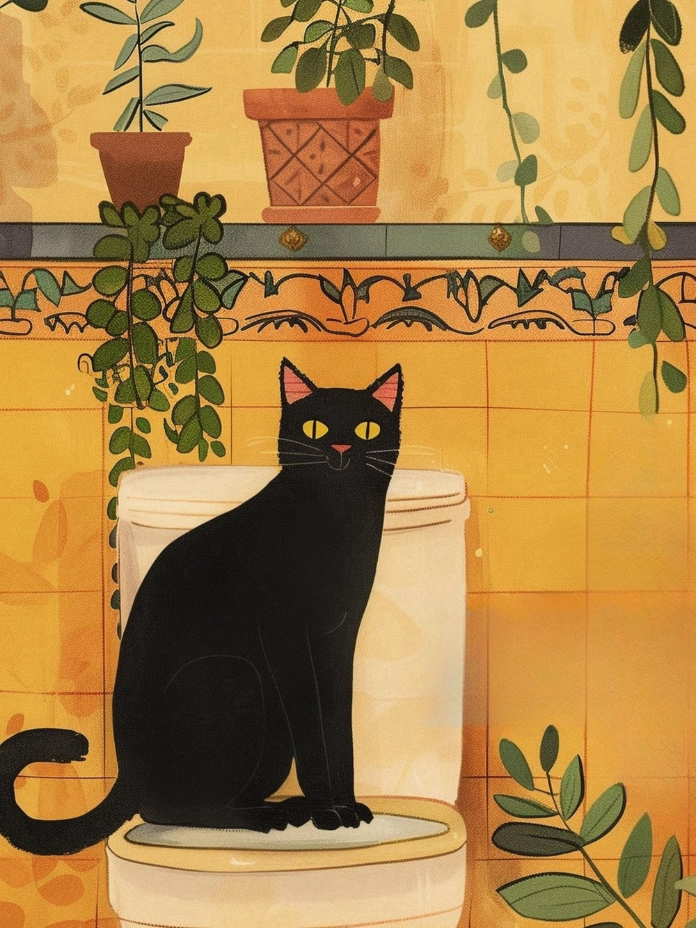 Cat Pooping | Diamond Painting