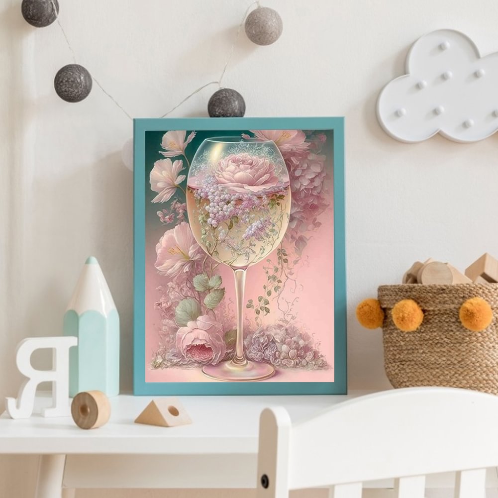 Wine Glass Flower | Diamond Painting