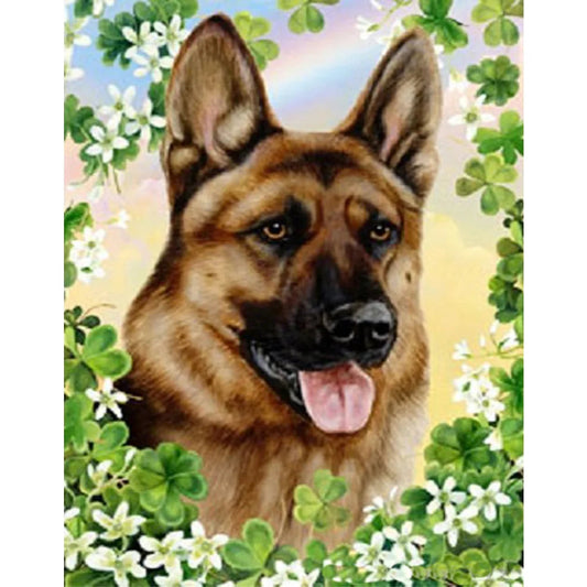 Obedient Dog German Shepherd | Cross Stitch Embroidery