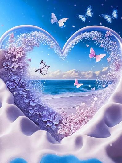 Beach Love Butterfly | Cross Stitch Embroidery