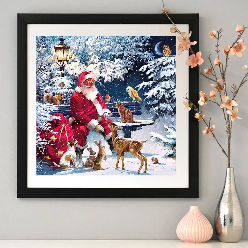 Santa Claus And Deer Christmas | Diamond Painting