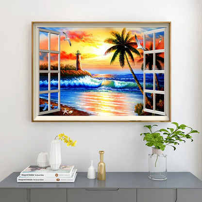 Sea View Outside The Window  | Diamond Painting