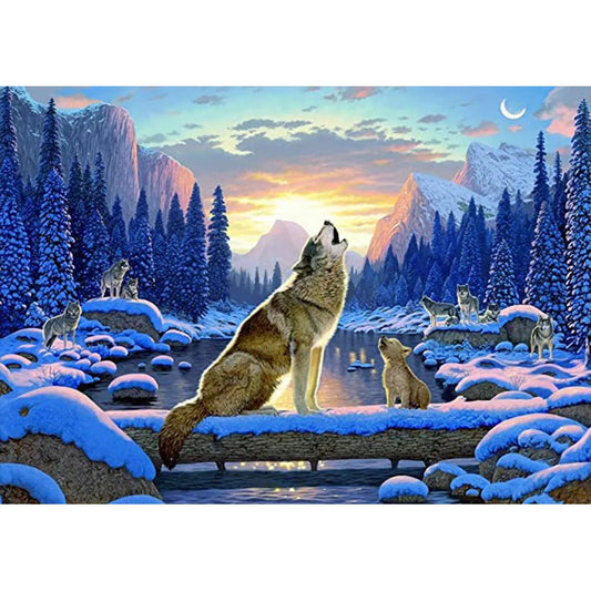 Howling Wolf | Cross Stitch Embroidery