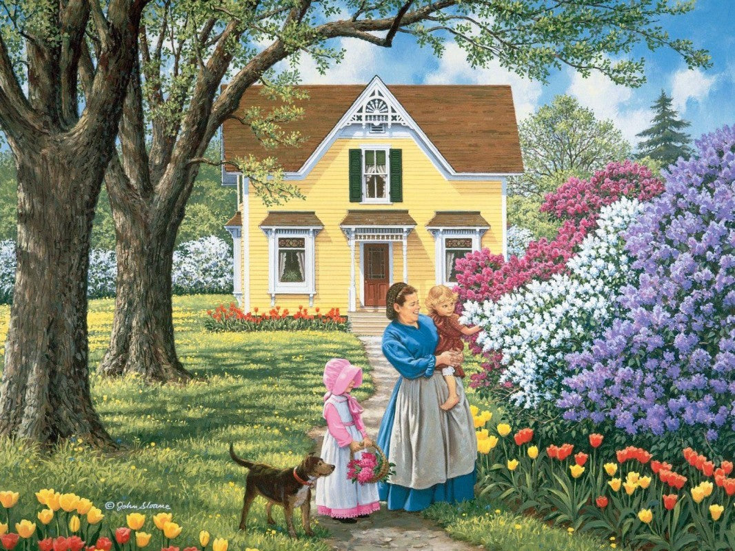 Cottage Garden Dog | Diamond Painting