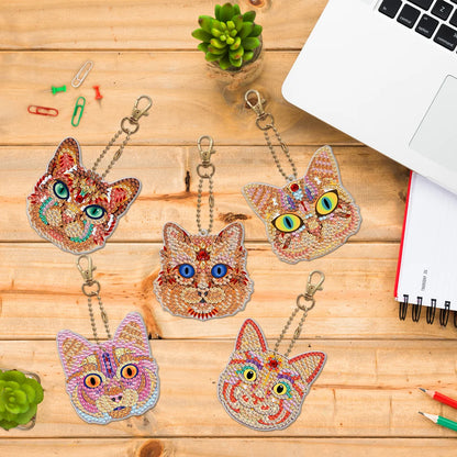 Diy 5pcs/set  Diamond Painting Keychain