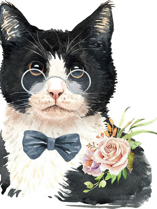 Tuxedo Cat  | Diamond Painting