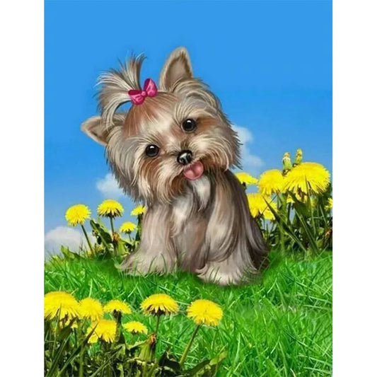 Cute Dog Yorkie | Cross Stitch Embroidery