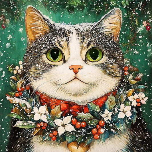 Christmas cat | Diamond Painting