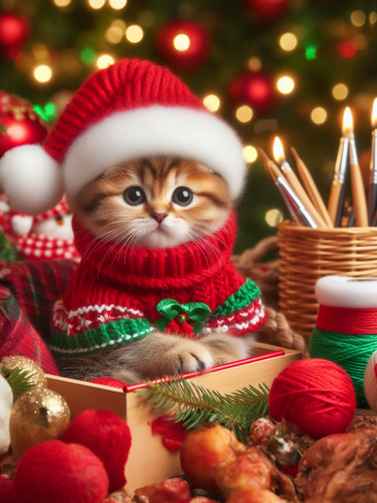 Christmas cat | Diamond Painting