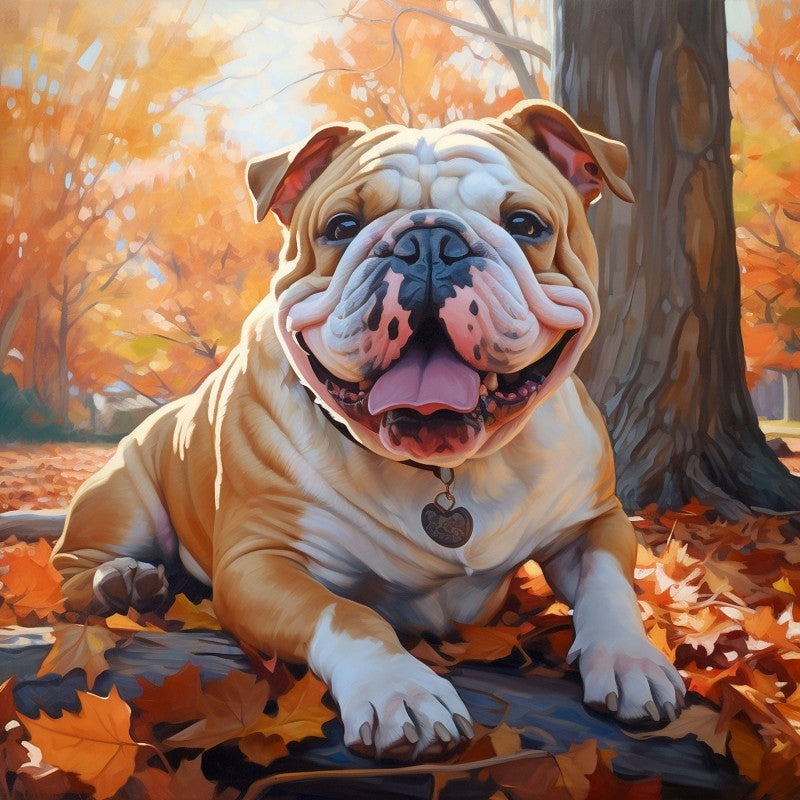 Dog English Bulldog | Diamond Painting