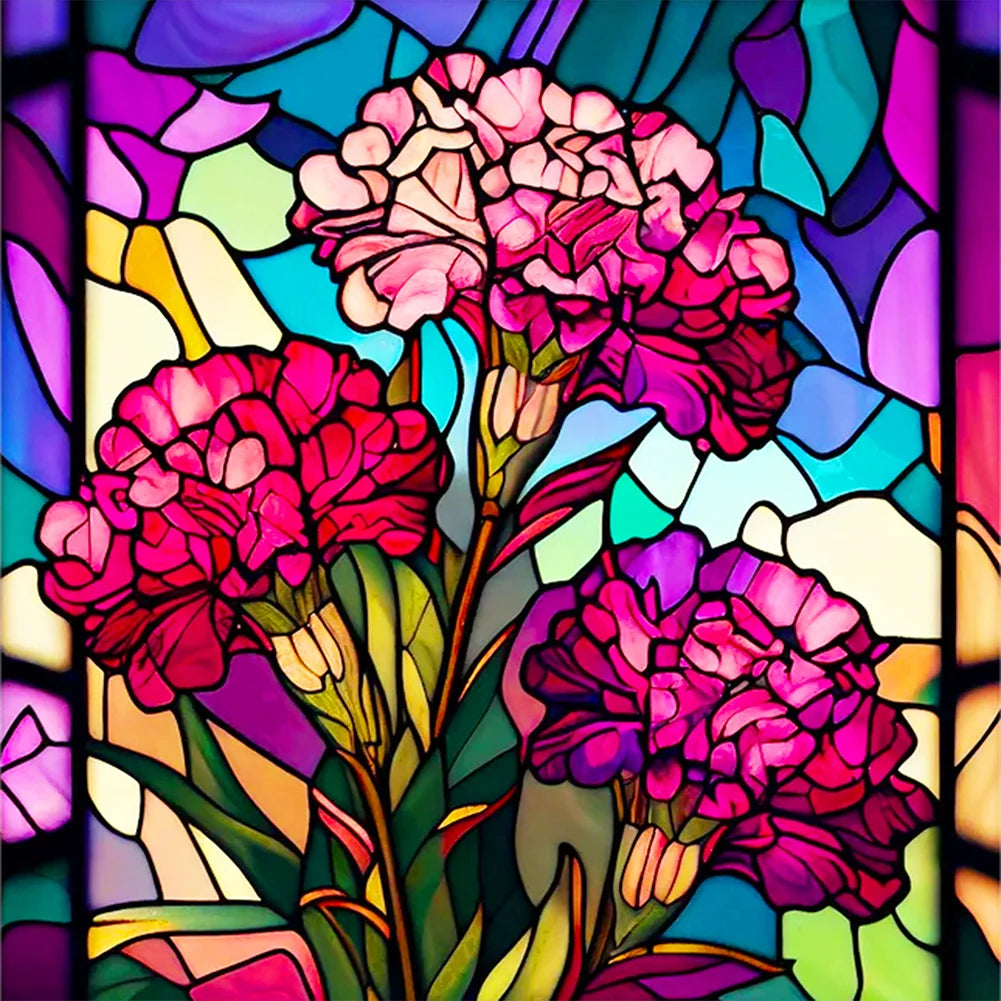 Glass Stained Flowers | Diamond Painting