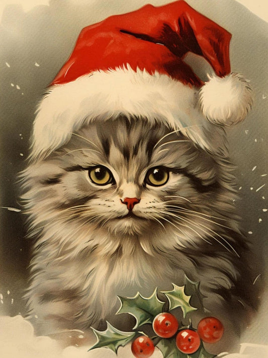 Christmas cat | Diamond Painting