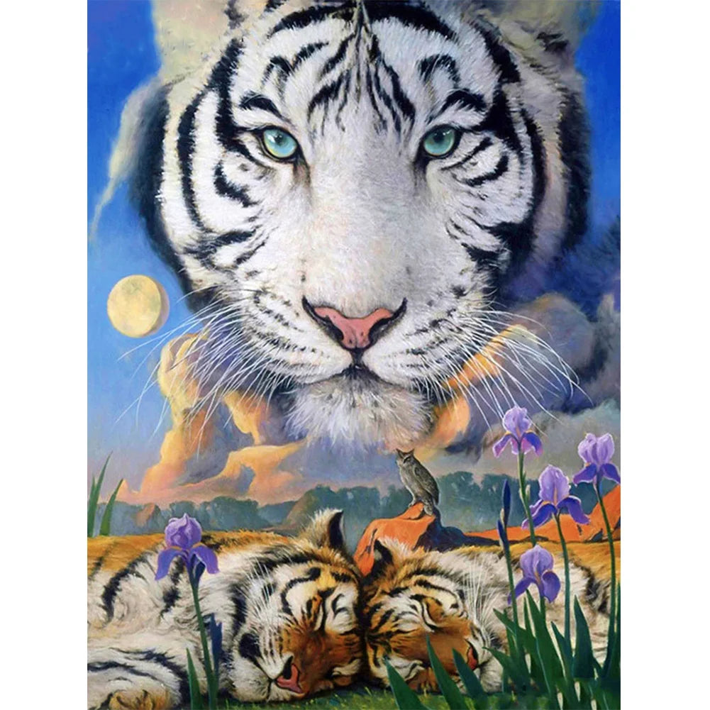 White Tiger Blue Eyes | Diamond Painting