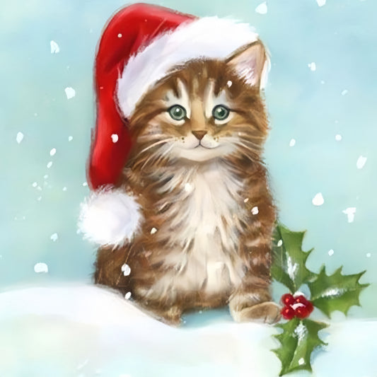 Christmas cat | Diamond Painting