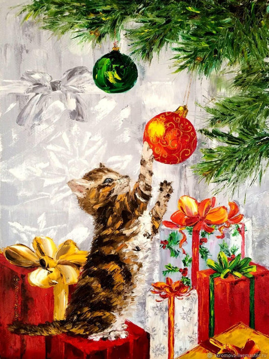 Christmas cat | Diamond Painting