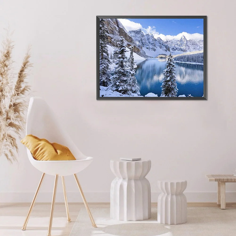 Snowy Mountain Lake | Diamond Painting