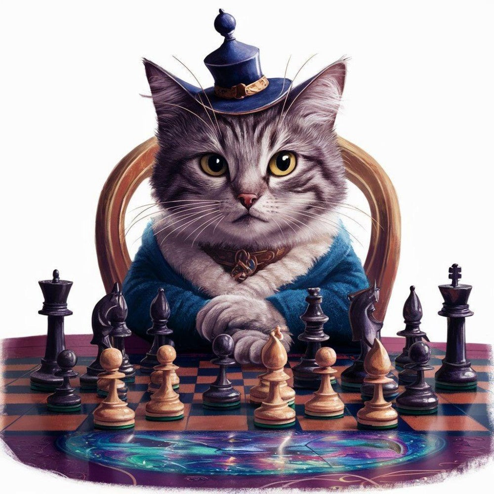 Cats Playing Chess | Diamond Painting