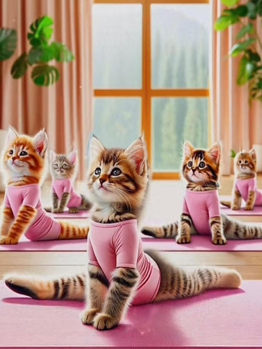 Cats Doing Yoga | Diamond Painting