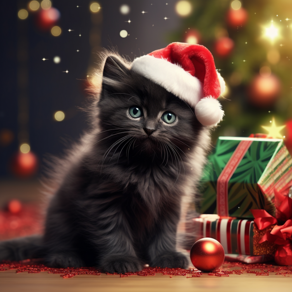 Christmas cat | Diamond Painting