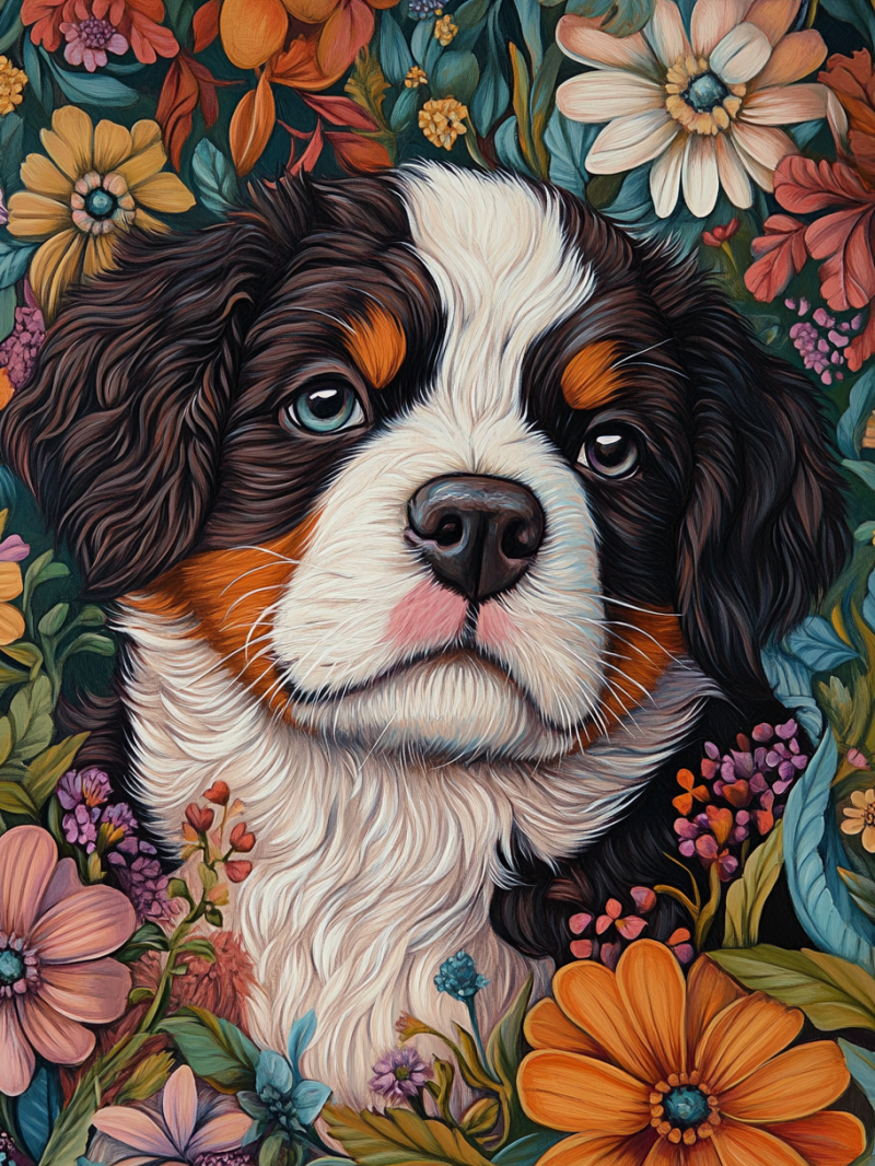 Cottage Garden Dog | Diamond Painting