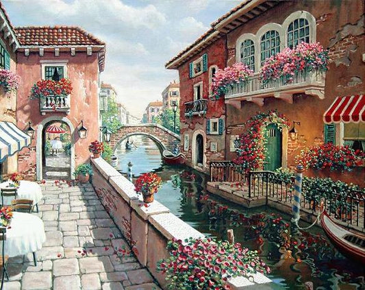 A Corner View Of The City | Cross Stitch Embroidery