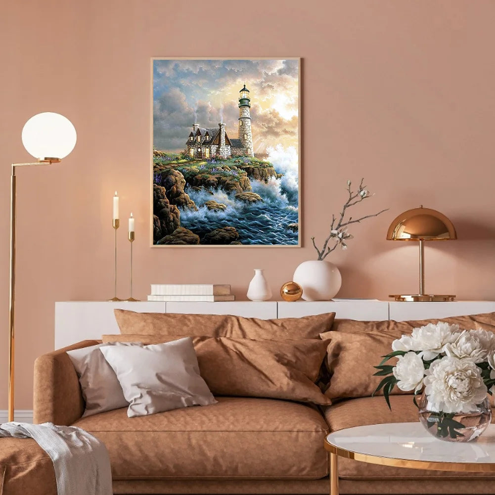 Lighthouse Of Crashing Waves | Diamond Painting