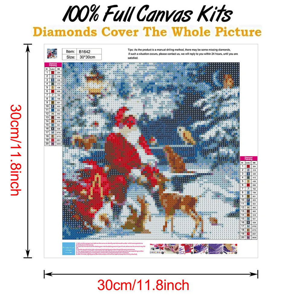 Santa Claus And Deer Christmas | Diamond Painting