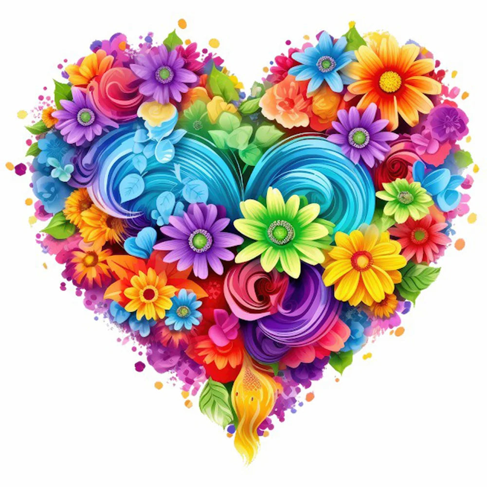 Heart Love Flower | Diamond Painting