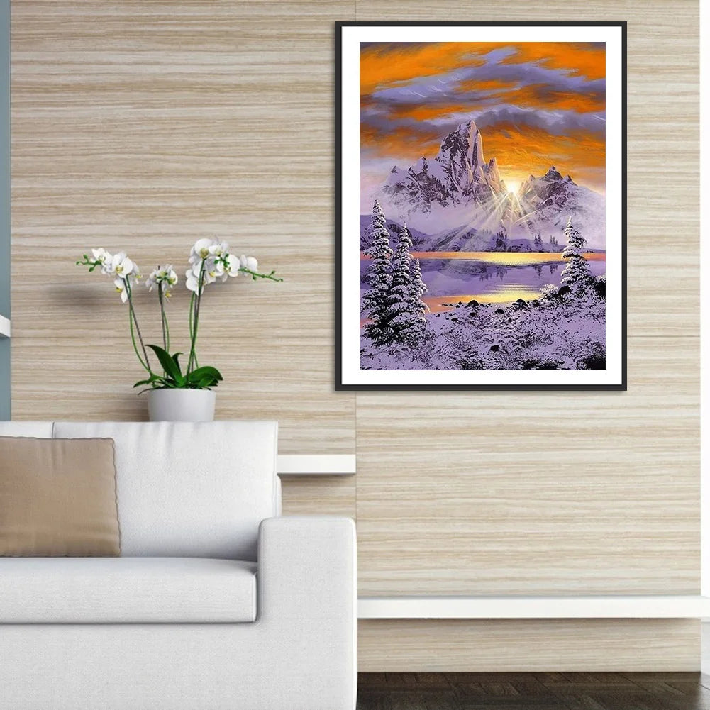 Sunrise On The Snow Mountain | Diamond Painting