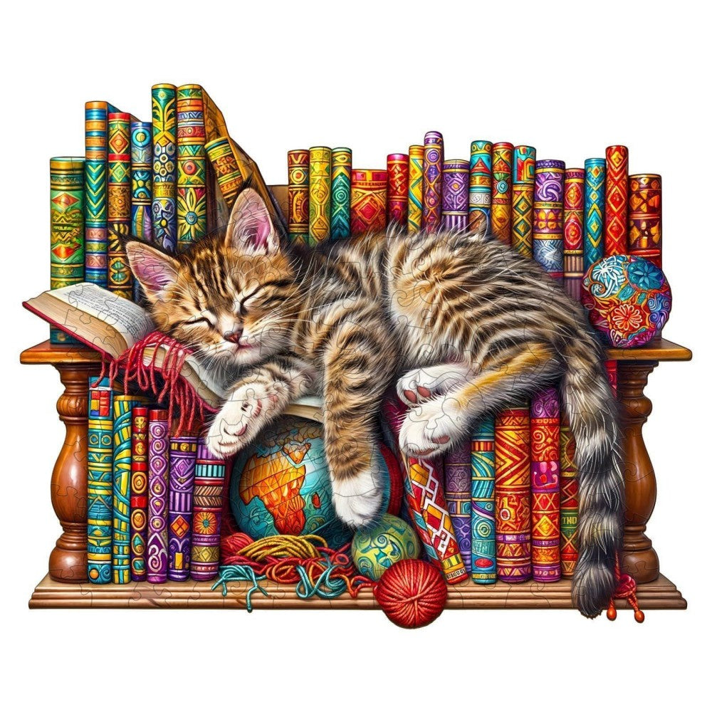 Cat Bookshelf | Diamond Painting