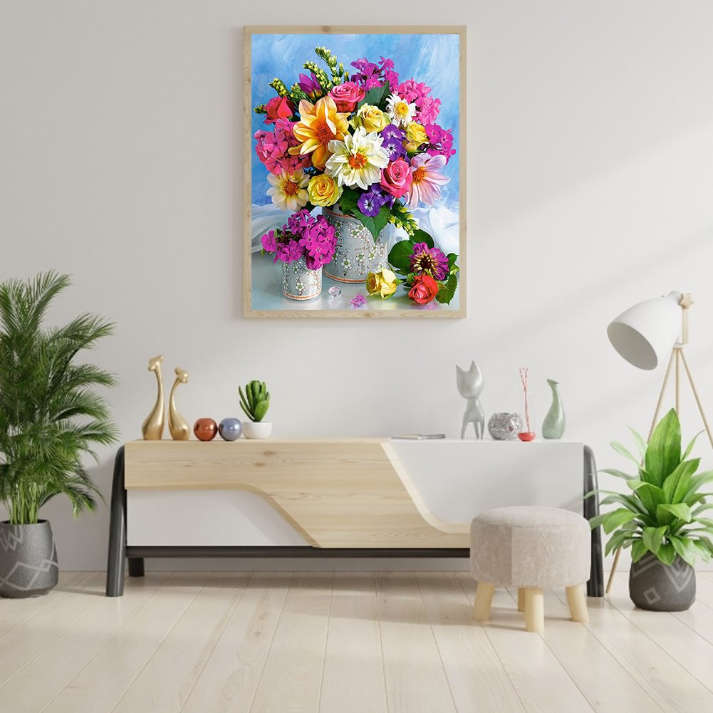 Flowers In The Basket | Diamond Painting