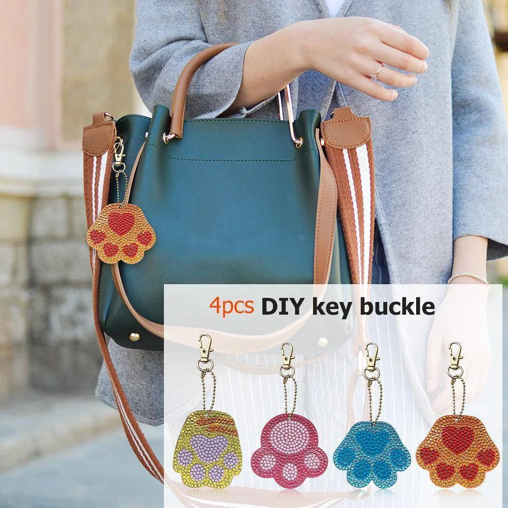 Diy 4pcs/set  Diamond Painting Keychain