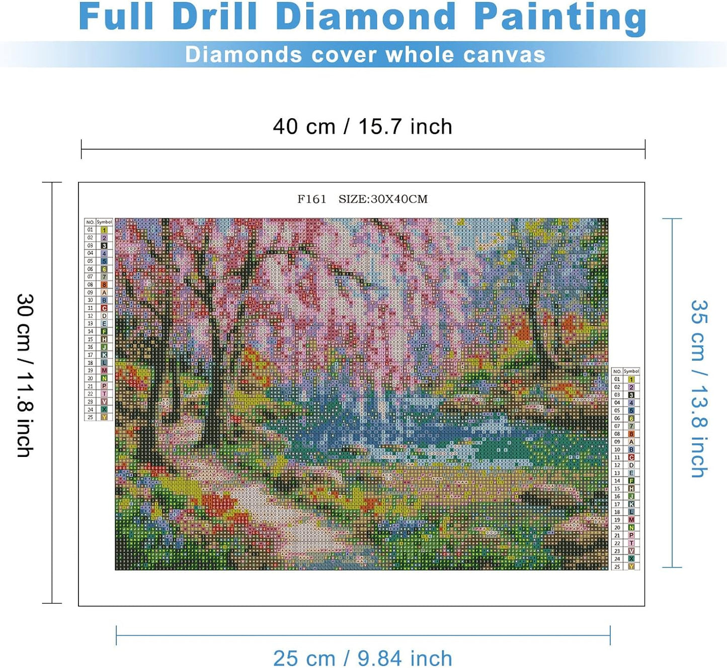 Cherry Blossom Tree Near The River | Diamond Painting