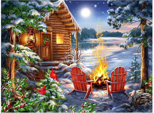 Christmas Bonfire | Diamond Painting