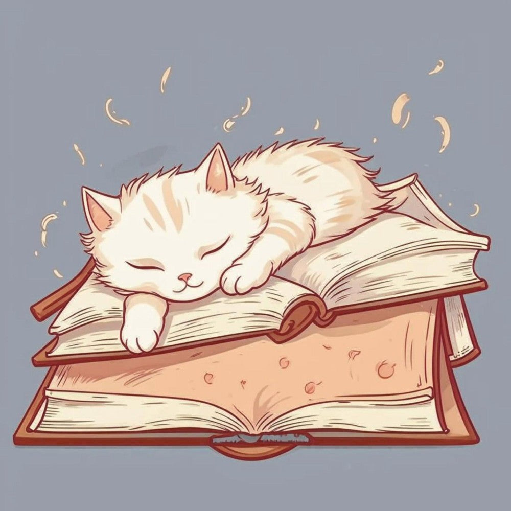 Cat Bookshelf | Diamond Painting