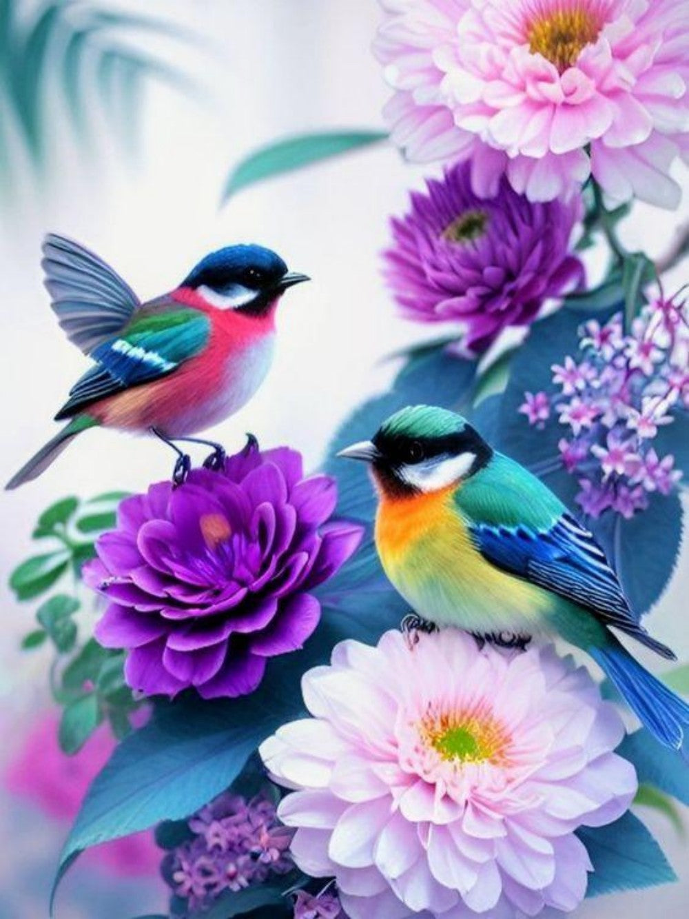 Birds and Flowers | Diamond Painting